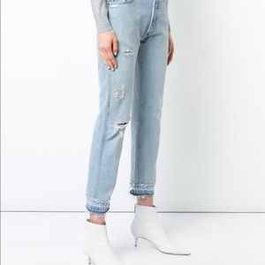 RE/DONE stove pipe released hem jeans